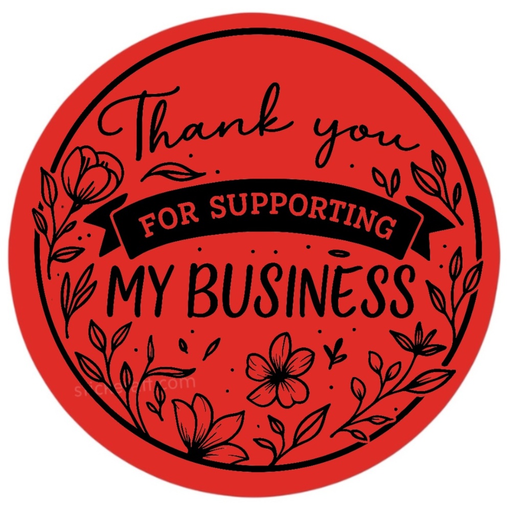 Thank You for Supporting My Business Sticker 2” | Floral Label for Packaging - Picture 9 of 14